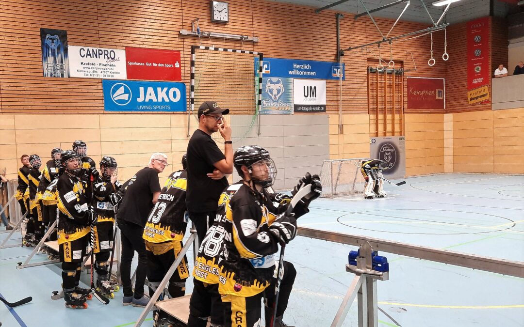 Play-Offs 2021 ohne die Crash Eagles. 6:9 Niederlage in Krefeld und 11:3 Sieg gegen Düsseldorf reichen nicht für das Halbfinale.