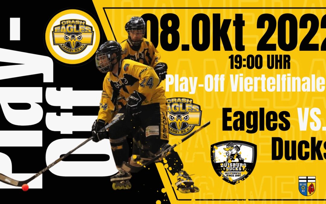 Crash Eagles starteten in die Play-Offs um die Deutsche Meisterschaft. Samstag um 19 Uhr empfängt man die Duisburg Ducks.